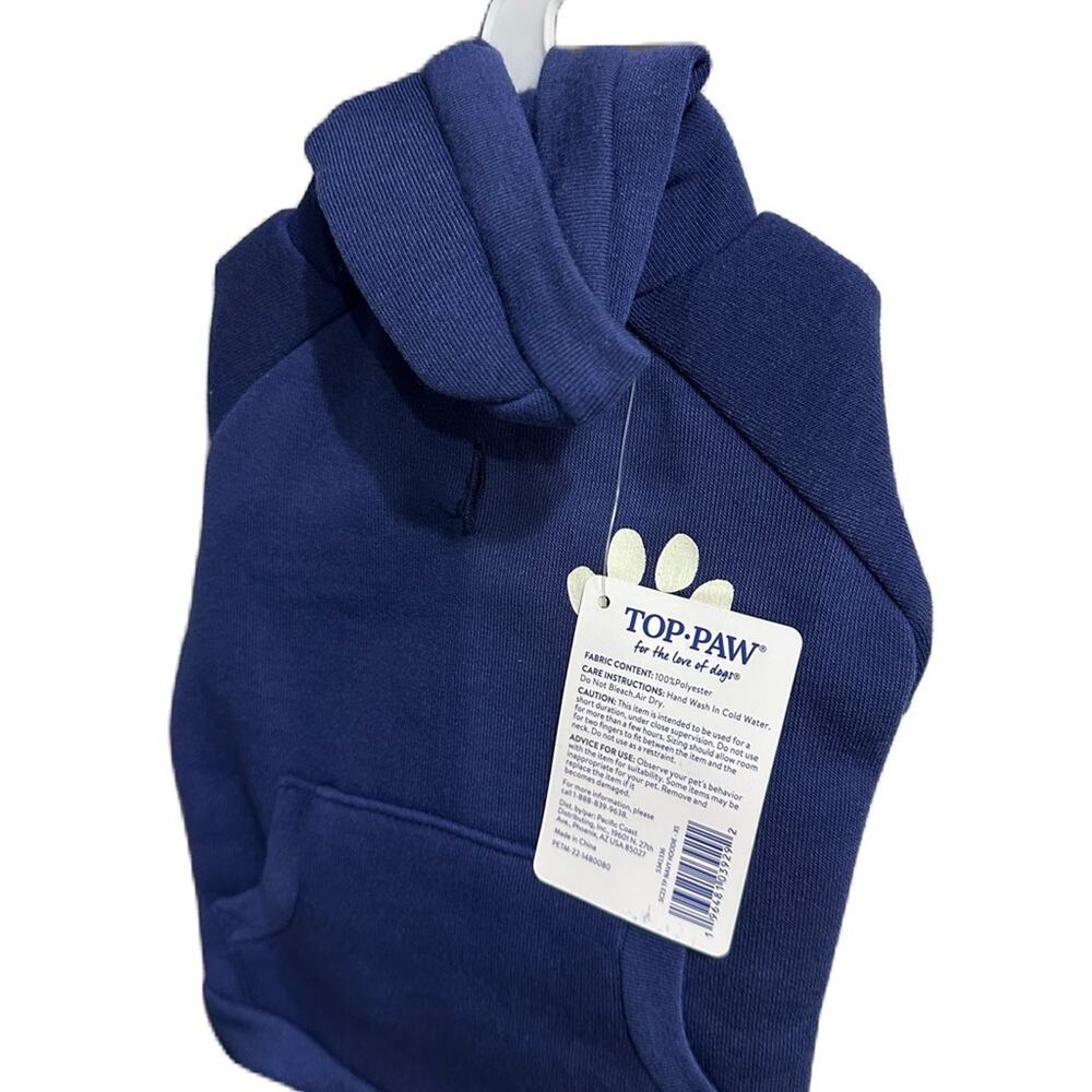 Top Paw® Paw Print Dog Navy Hoodie Sweatshirt - XS - Picture 8 of 8